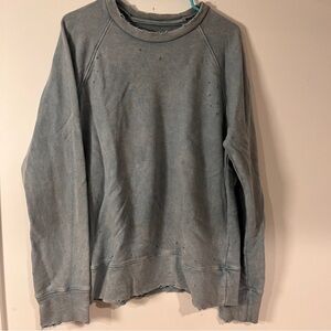Joe’s Jeans Men’s Light blue Distressed crewneck sweatshirt Large